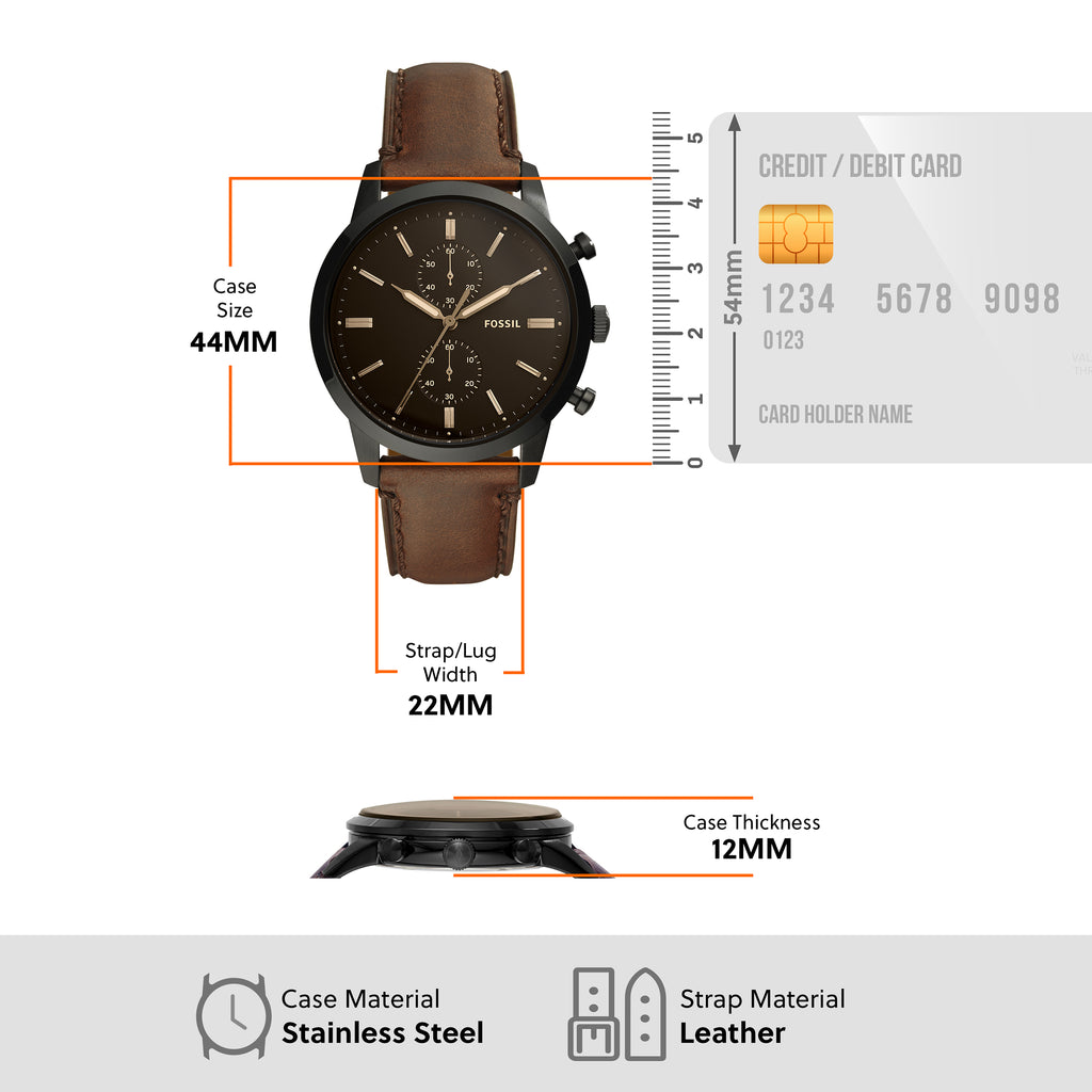 Townsman Chronograph Brown Leather Watch FS5437