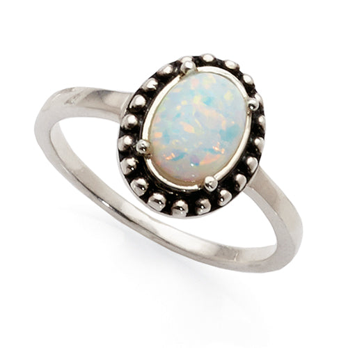 Sterling Silver Reconstituted Opal Ring