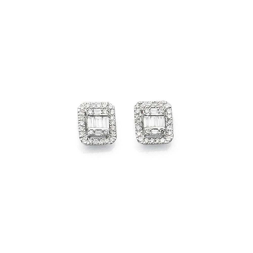 9ct White Gold Diamond Stud Earrings TW 0.30ct
