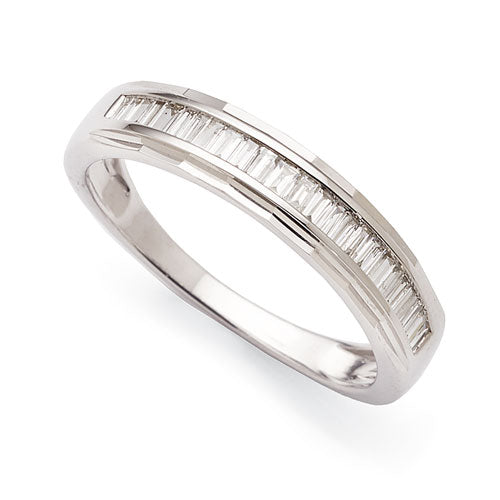 9ct White Gold Baguette Diamond Band TDW: 0.33CT