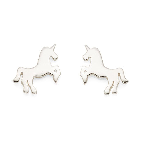 Sterling Silver 10mm Unicorn Stud Earrings