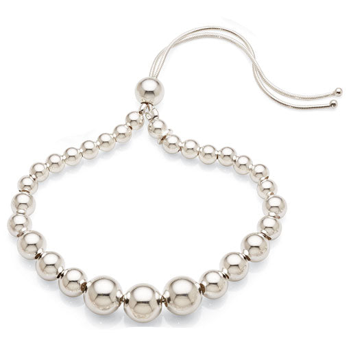 Sterling Silver Adjustable Graduated Ball Bracelet