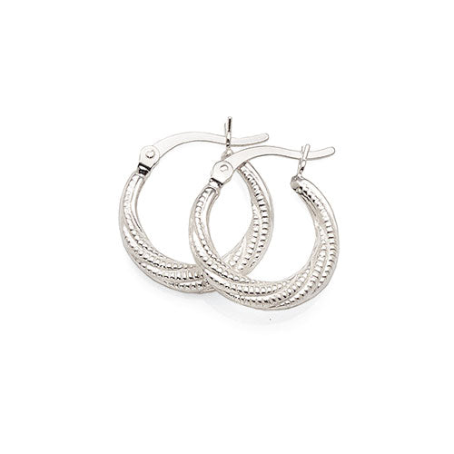 Sterling Silver 12mm Tapered Twist Hoops