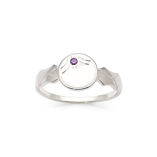 Sterling Silver Purple Cubic Zirconia Children's Ring