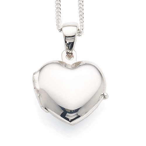 Sterling Silver Plain Heart Locket Pendant