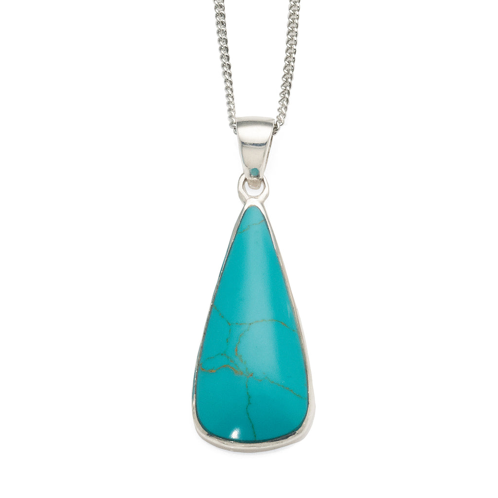 Sterling Silver Turquoise Teardrop Pendant