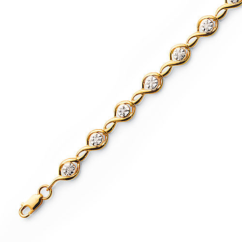 9ct Yellow Gold Diamond Bracelet