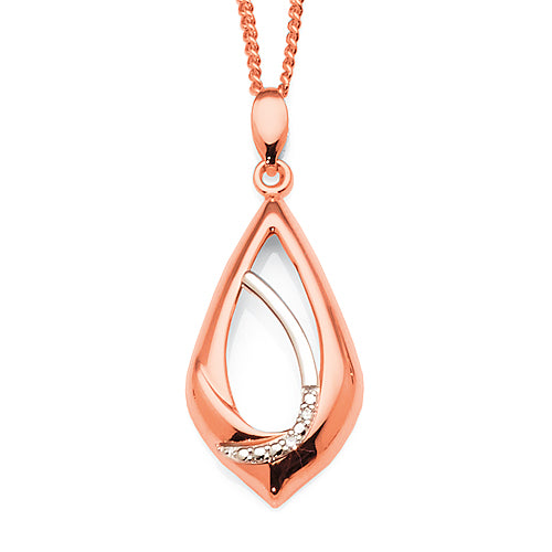 9ct Rose & White Gold  Diamond Set Pendant