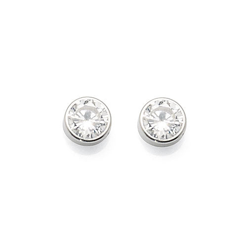 9ct White Gold 5mm Cubic Zirconia Studs