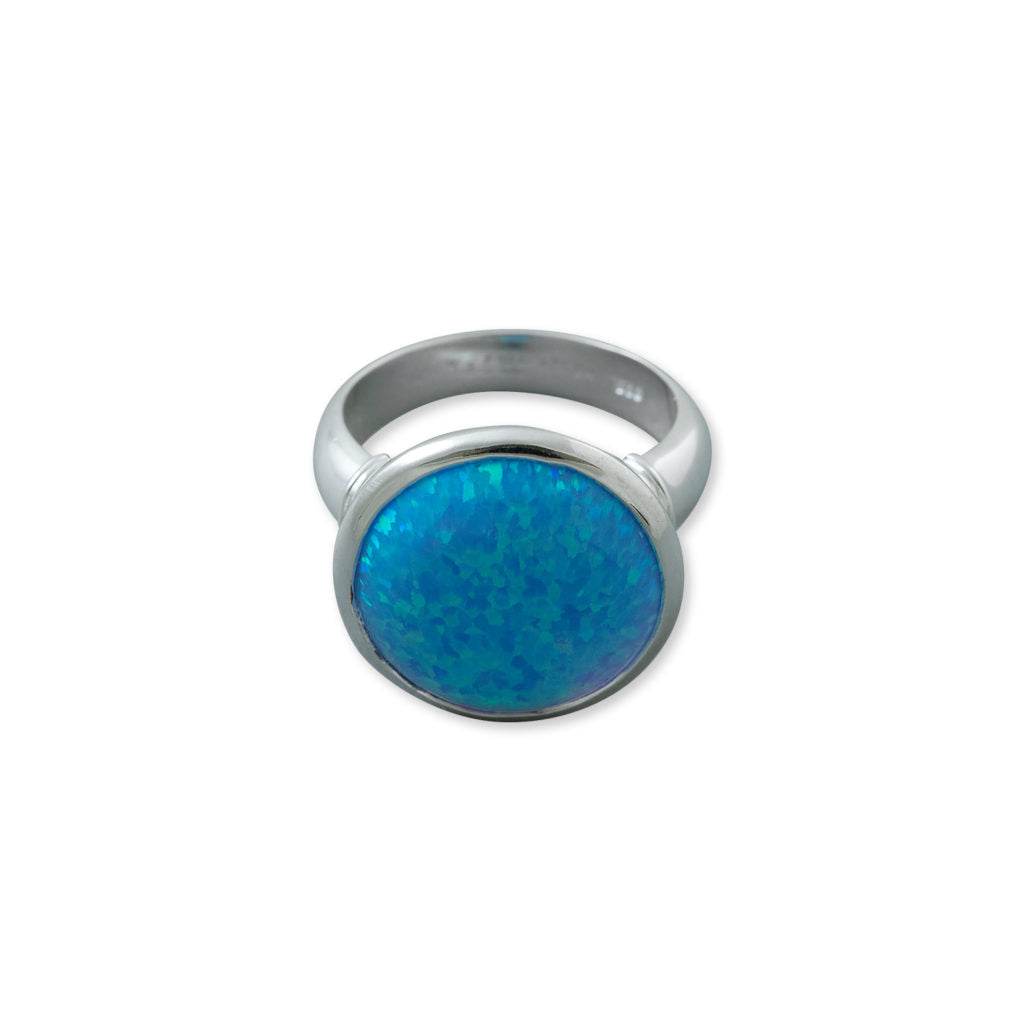 Von Treskow Blue Czelline Opal Dome Ring VTEOR20B