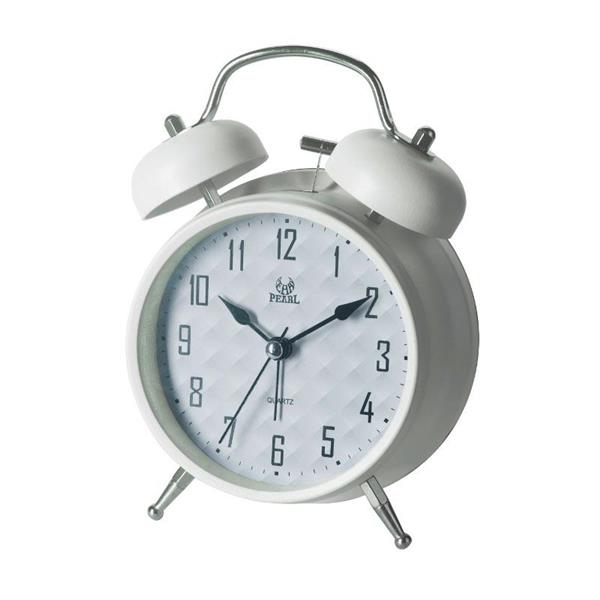 Pearl Time White Bell Alarm Clock PT256-WHT
