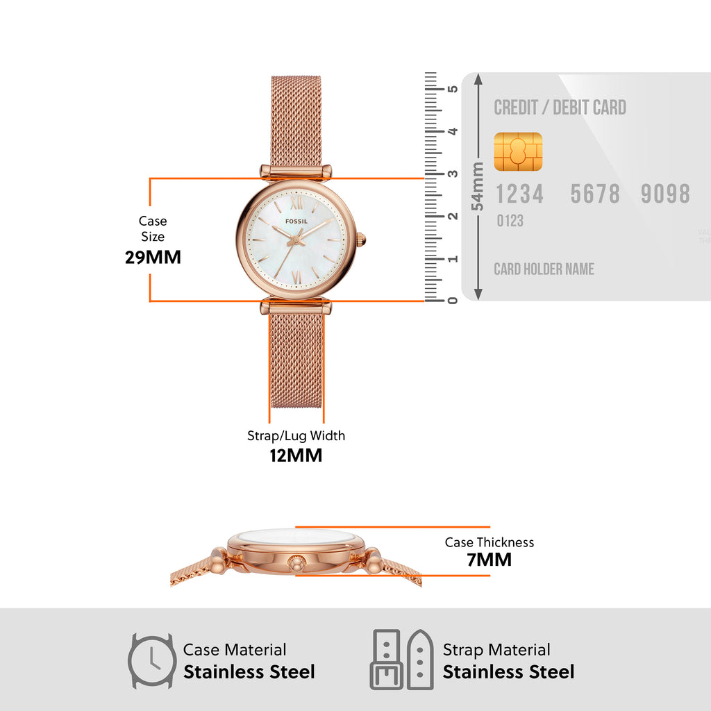 Fossil Carlie Rose Gold Watch ES4433