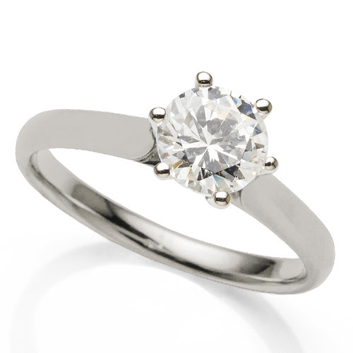 1ct Diamond Solitaire Ring In 18ct White Gold