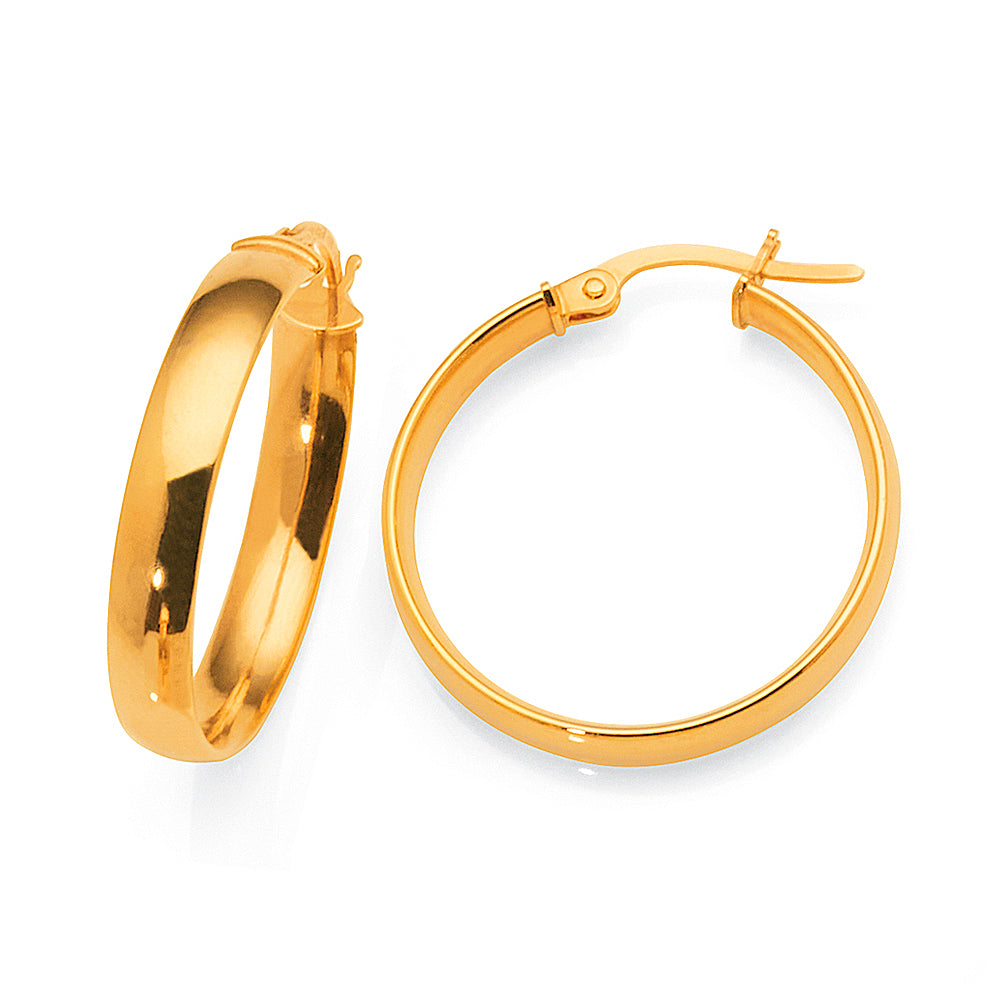 9ct Gold 20mm Hoop Earrings