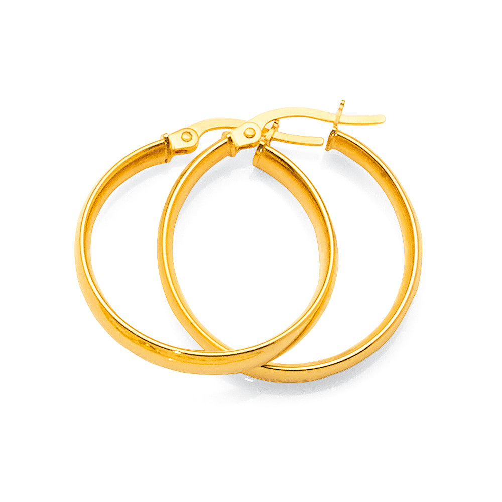 9ct Gold 20mm Hoop Earrings