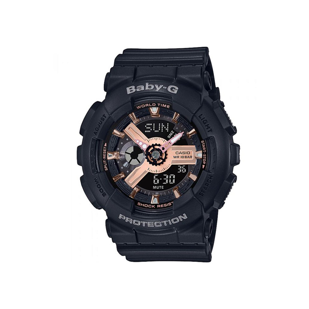 Casio Baby-G Black & Rose Gold Watch BA110RG-1A