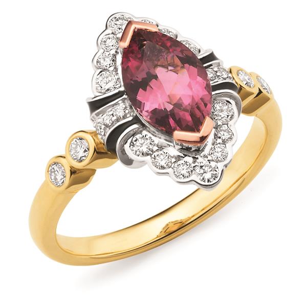 18ct Yellow Gold Pink Tourmaline Ring