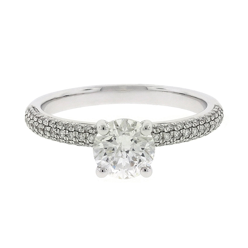 18ct White Gold TW1.2ct Diamond Pave Engagement Ring