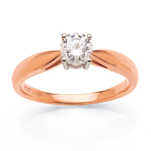 Evergem 9ct Rose Gold Cubic Zirconia Solitaire Ring