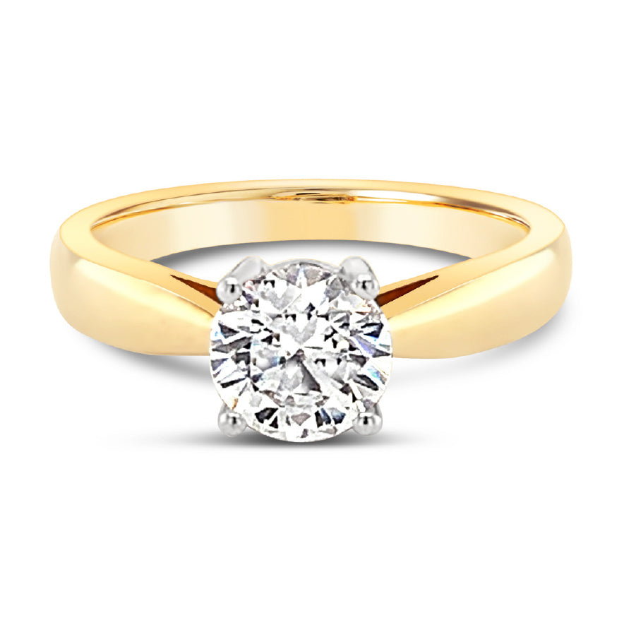 Evergem 9ct Yellow Gold Solitaire Cubic Zirconia Ring R11-00