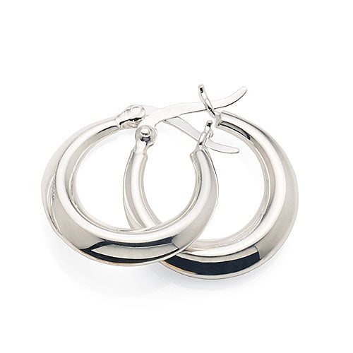 Sterling Silver 14mm Tapered Hoops