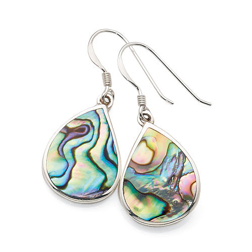 Sterling Silver Paua Shell Hook Earrings