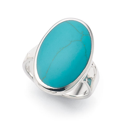 Sterling Silver Created Turquoise Ring