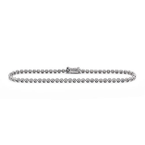 9ct White Gold Diamond Tennis Bracelet