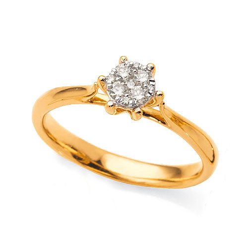 9ct Yellow Gold Diamond Ring