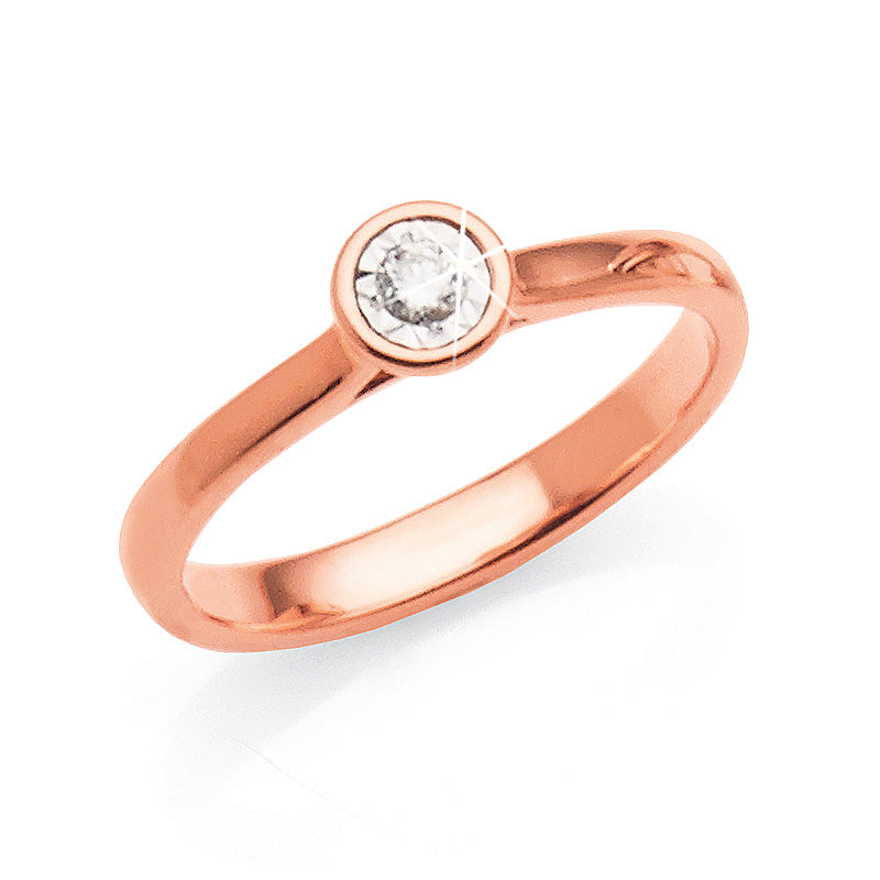 9ct Rose Gold Illusion Set Diamond Solitaire Ring