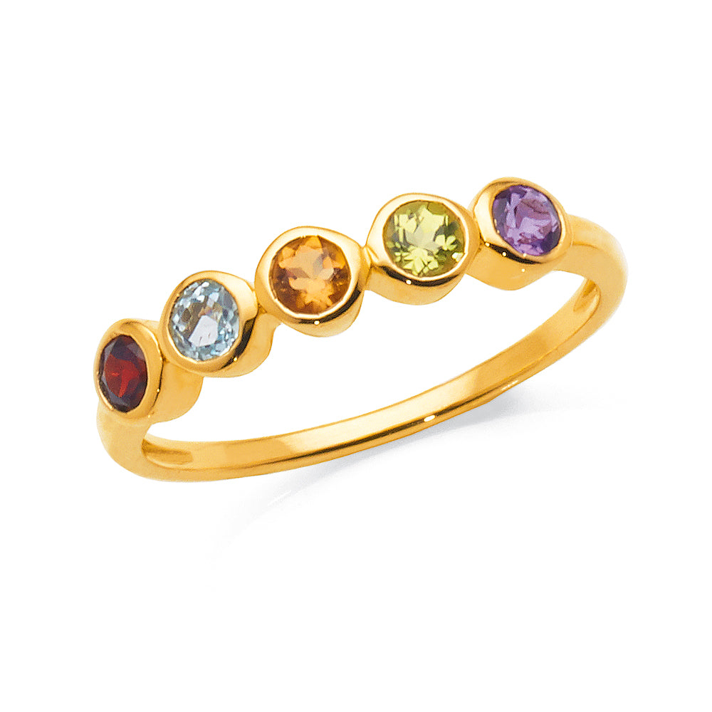 9ct Yellow Gold Multi-Stone Ring