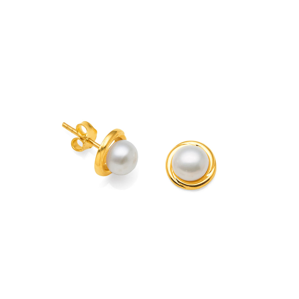 9ct Yellow Gold Fresh Water Pearl Studs