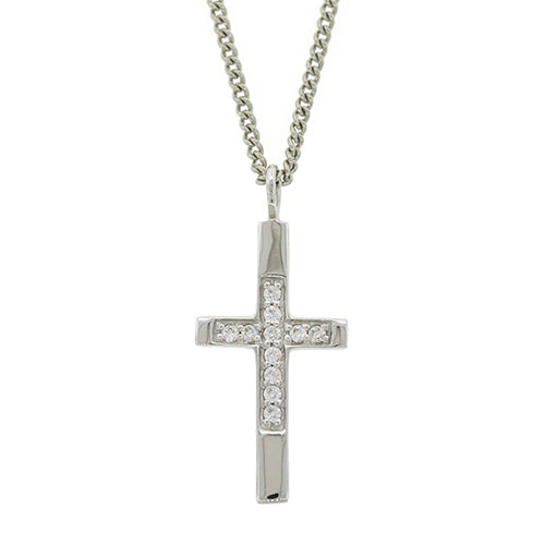 Sterling Silver Cubic Zirconia Cross Pendant