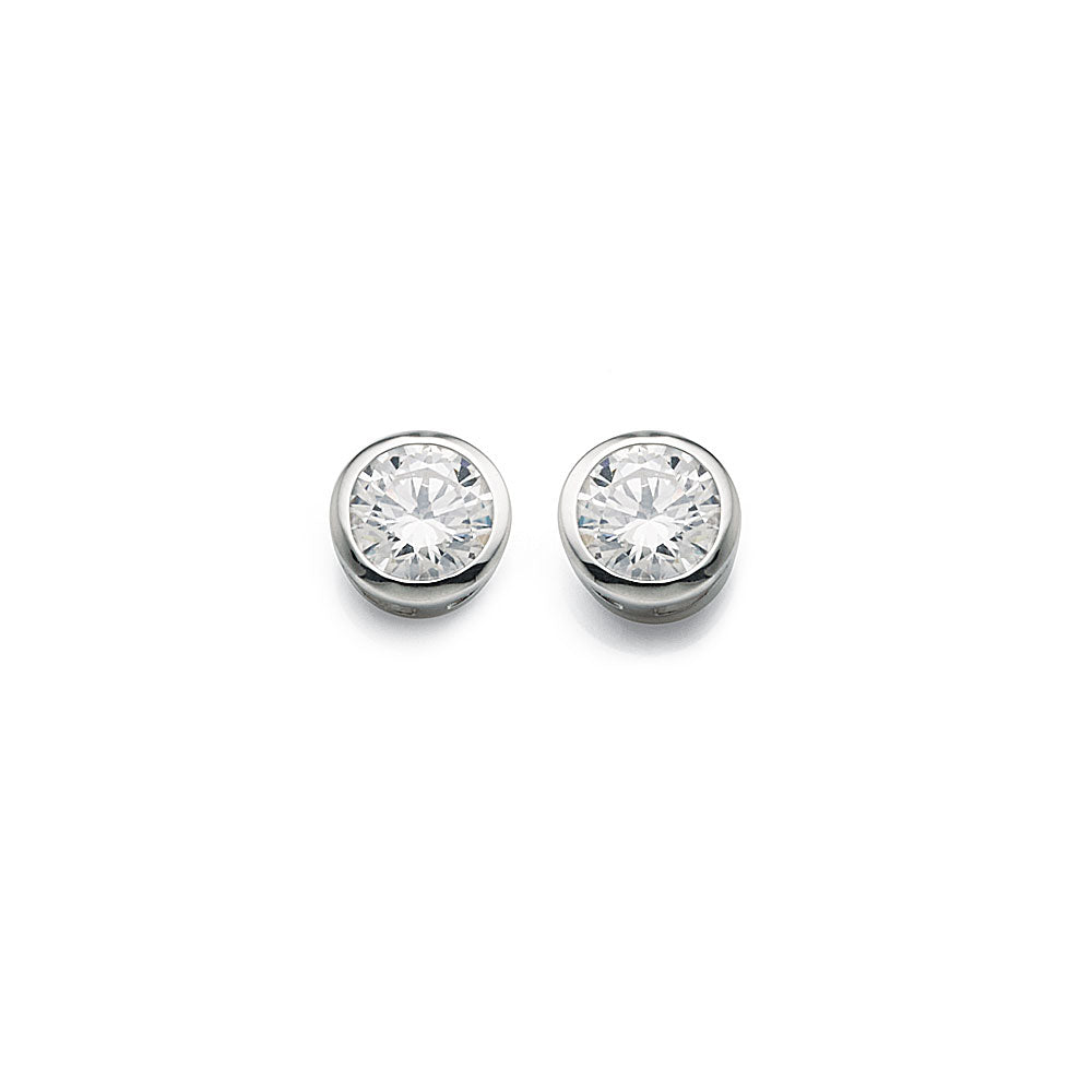 Sterling Silver 7mm Cubic Zirconia Studs