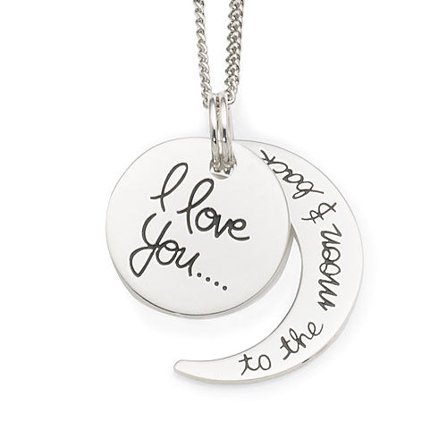 Sterling Silver 'I Love You To The Moon & Back' Pendant