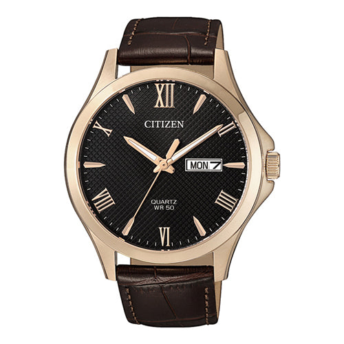 Citizen Gents Rose Tone Leather Watch BF2023-01H