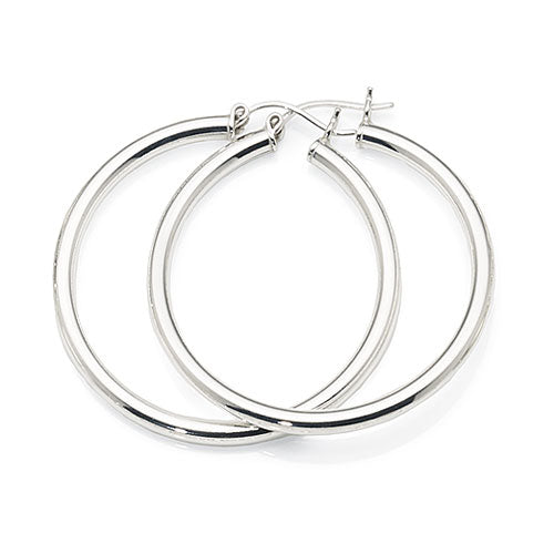 Sterling Silver 34mm Round Hoops