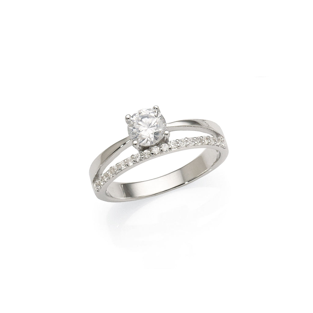 Sterling Silver Cubic Zirconia Fixed Ring