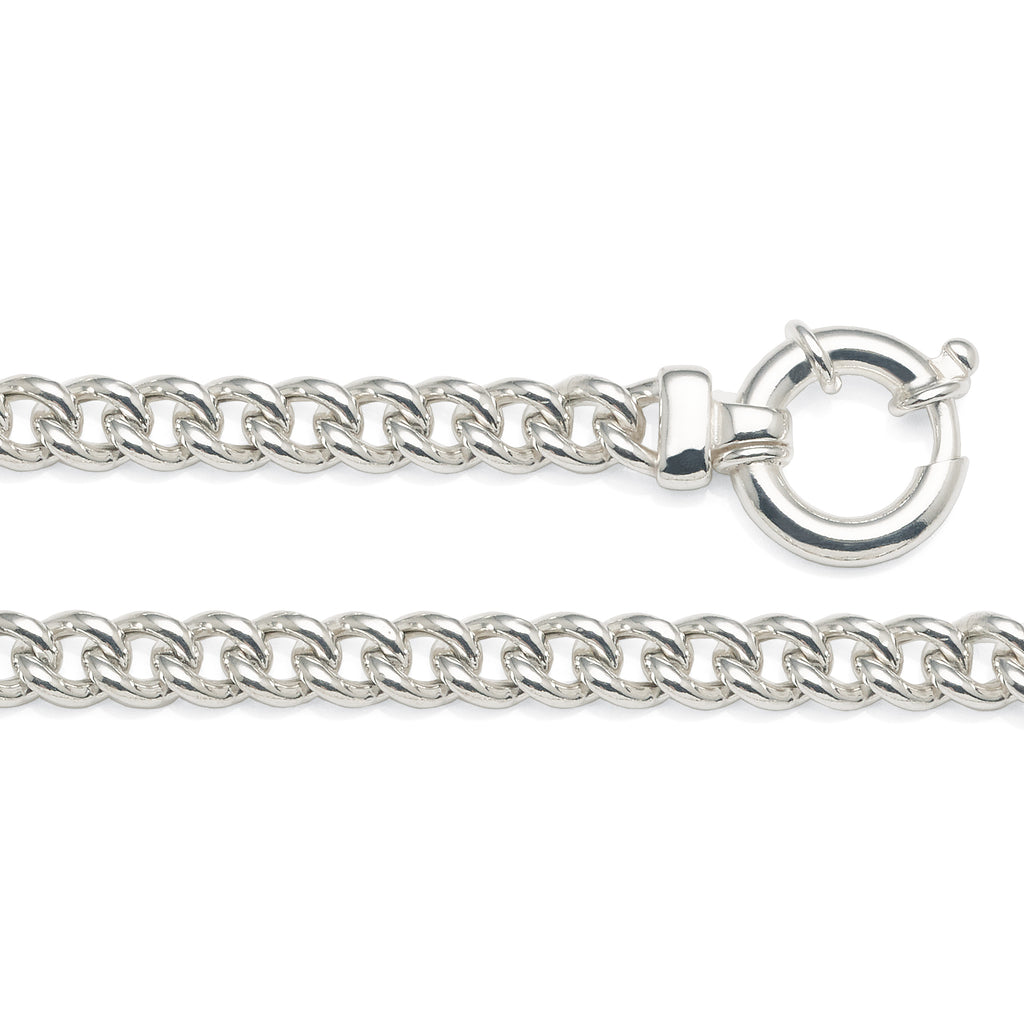 Sterling Silver 19cm Curb Bracelet With Large Bolt Ring