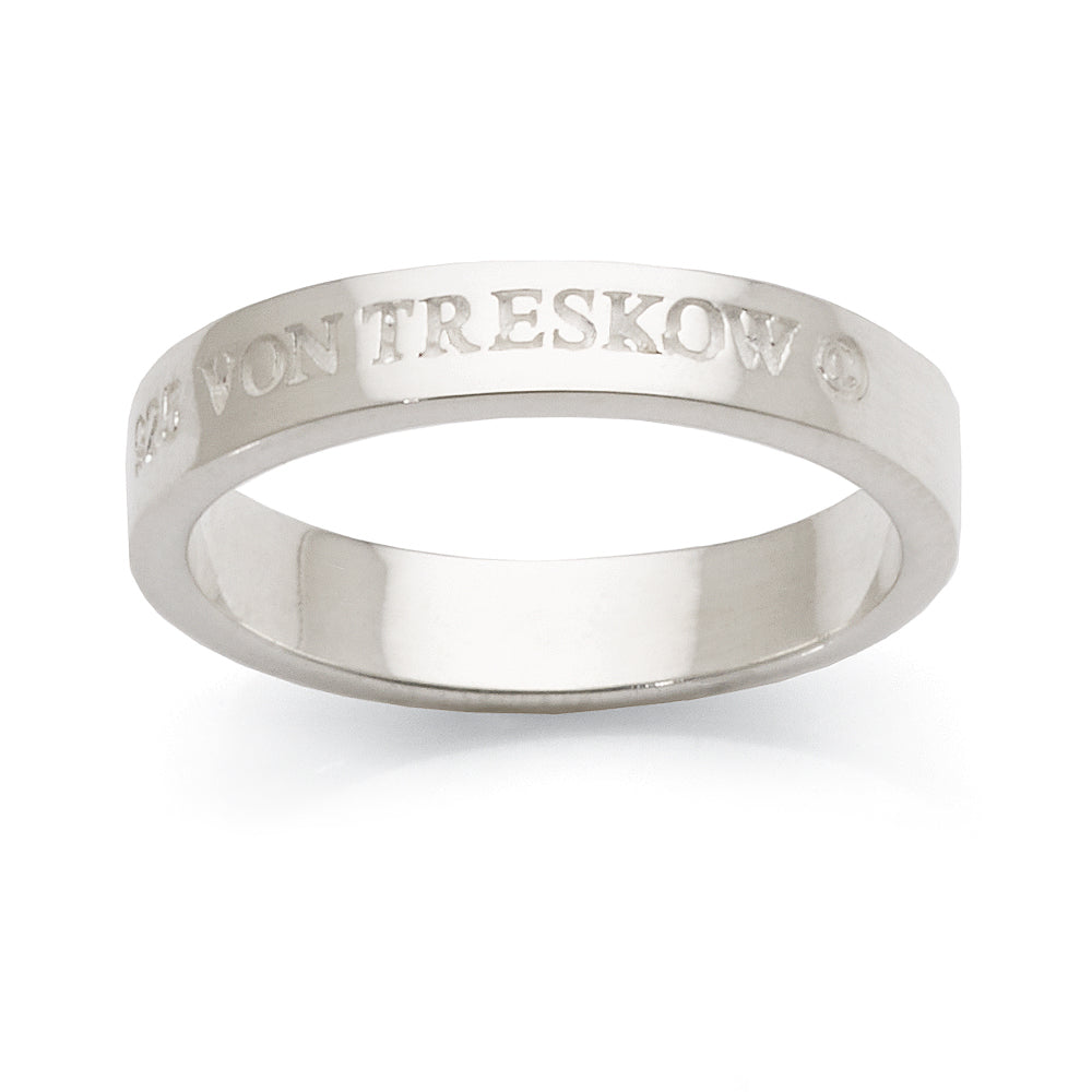 Von Treskow Sterling Silver Enscribed Ring KLR01