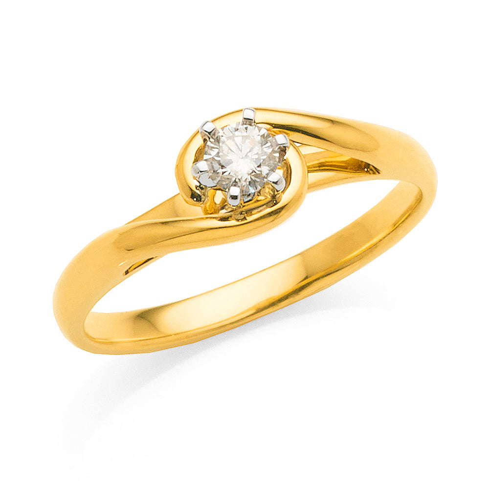 9ct Yellow Gold Diamond Promise Ring