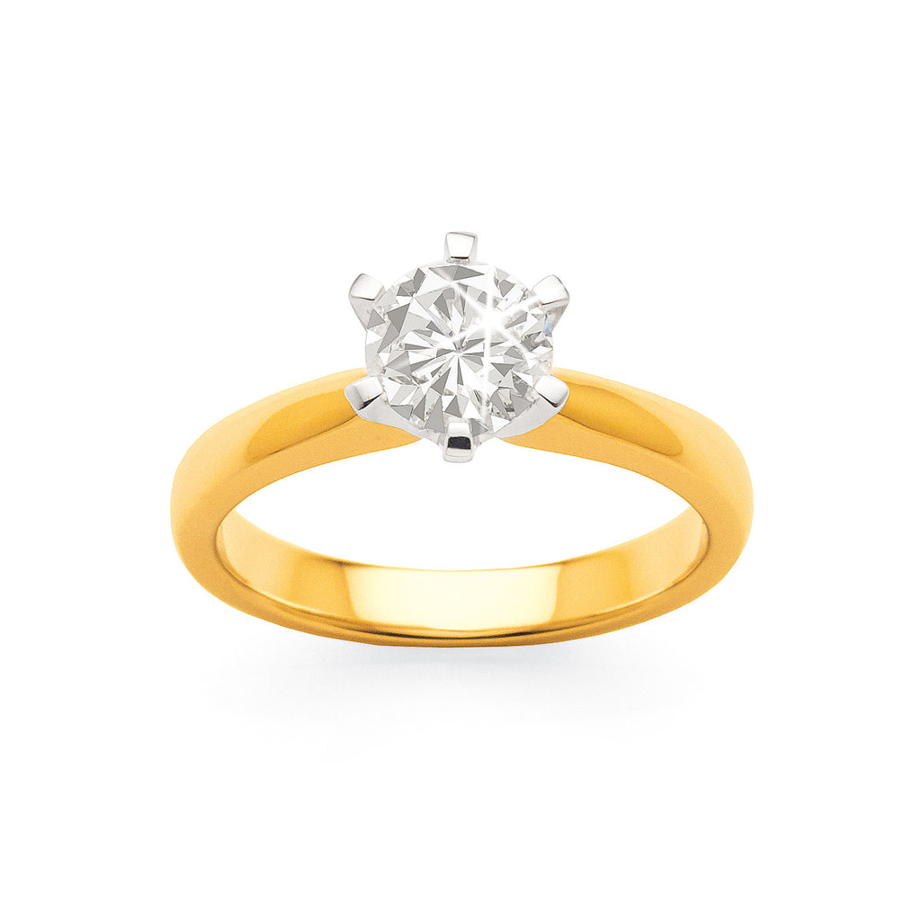 18ct Yellow Gold 1 Carat Diamond Solitaire Ring