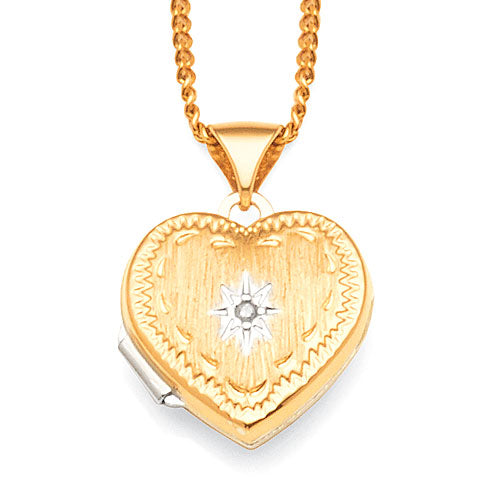 9ct Gold & Sterling Silver Heart Locket