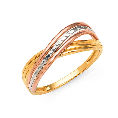 9ct 3-Tone Gold Dress Ring