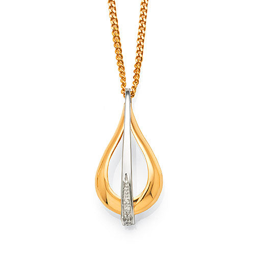 9ct Gold Diamond Drop Pendant