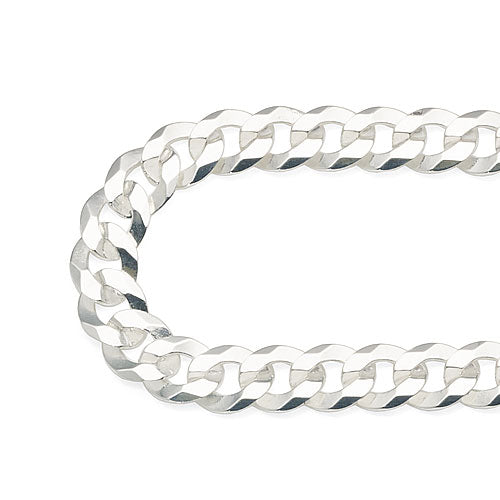 Sterling Silver 22cm Solid Curb Link Bracelet