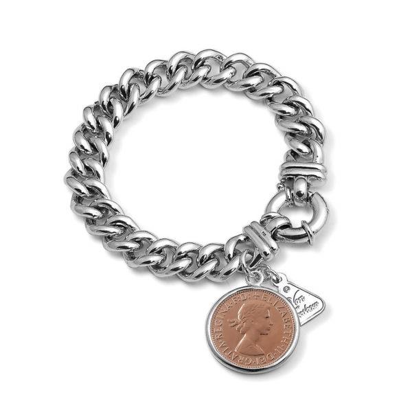 Von Treskow Small Mama Rose-tone Sixpence Bracelet VTB339-VT