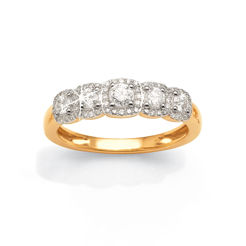 9ct Gold Vintage-Inspired Diamond Ring TDW 0.50CT