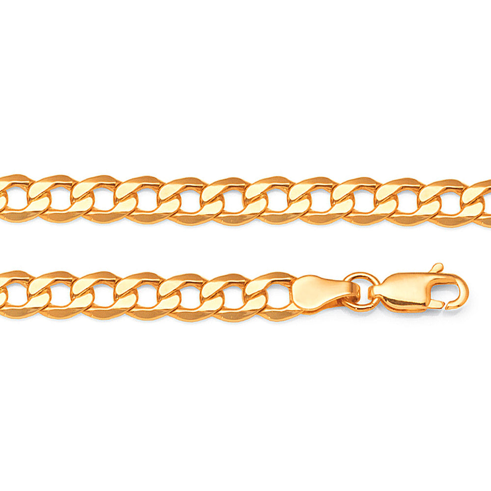 9ct Gold Bonded 21cm Curb-Link Bracelet