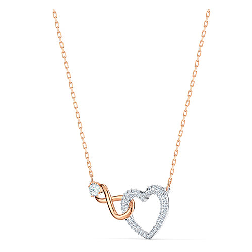 Swarovski Rose-Tone Infinity Heart Necklet 5518865